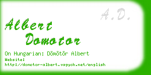 albert domotor business card